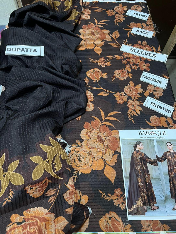 3 Pcs Women's Unstitched Digital Print Suit #Article No 38