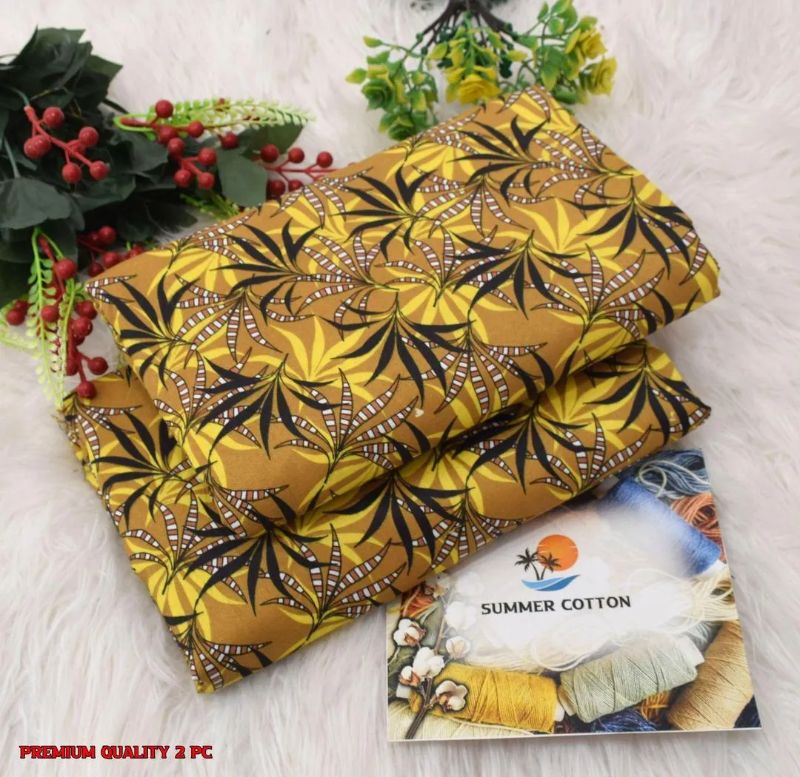 Elegant Printed Polo Catton Unstitched #Article No 19