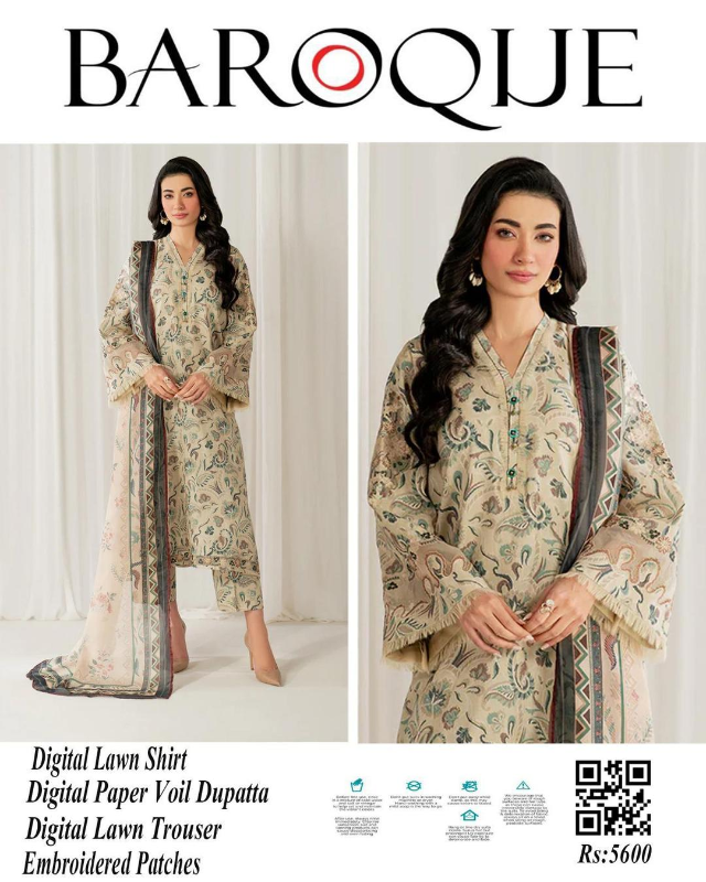 3 Pcs Women's Unstitched Digital Print Suit #Article No 35