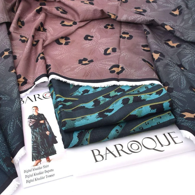 3 Pcs Women's Unstitched Digital Print Suit #Article No 09