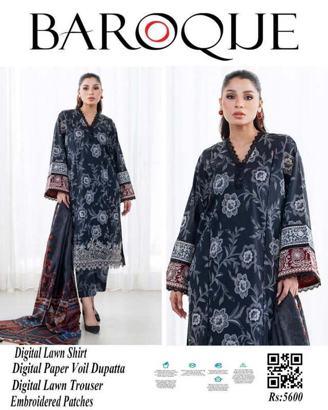 3 Pcs Women's Unstitched Digital Print Suit #Article No 33