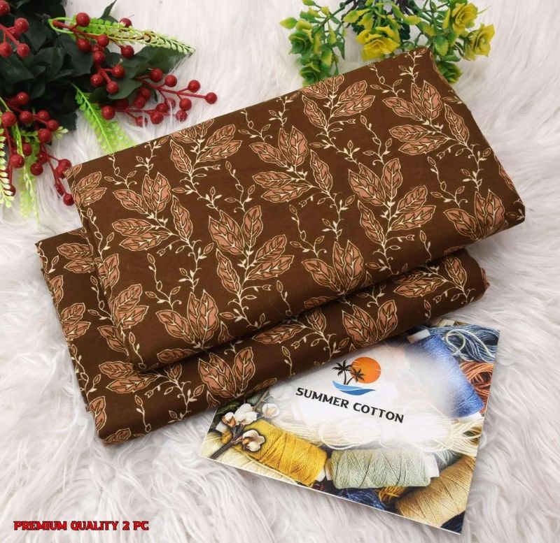 Elegant Printed Polo Catton Unstitched #Article No 4