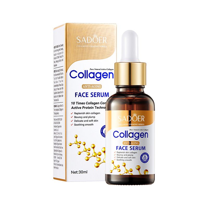 SADOER Collagen Serum Skincare Facial Essence Liquid Firming Moisturizing Soothing Nourishing Face Serum Skin Care - 30 Ml