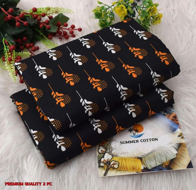 Elegant Printed Polo Catton Unstitched #Article No 16