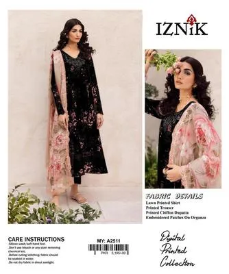 3 Pcs Women's Unstitched Digital Print Suit Design No #26