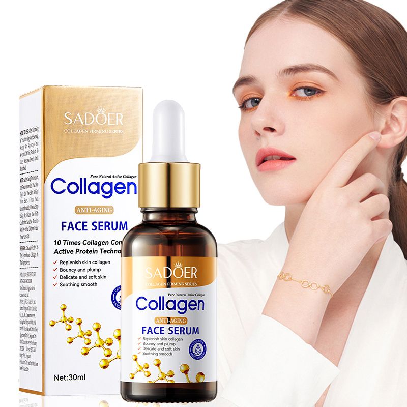 SADOER Collagen Serum Skincare Facial Essence Liquid Firming Moisturizing Soothing Nourishing Face Serum Skin Care - 30 Ml