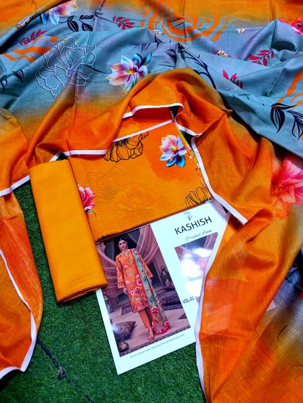 Kashish Bana Dora 3 Piece Premium Printed Lawn Shirt Premium Cambric Trouser And Premium Printed Pure Voil Lawn Dupatta