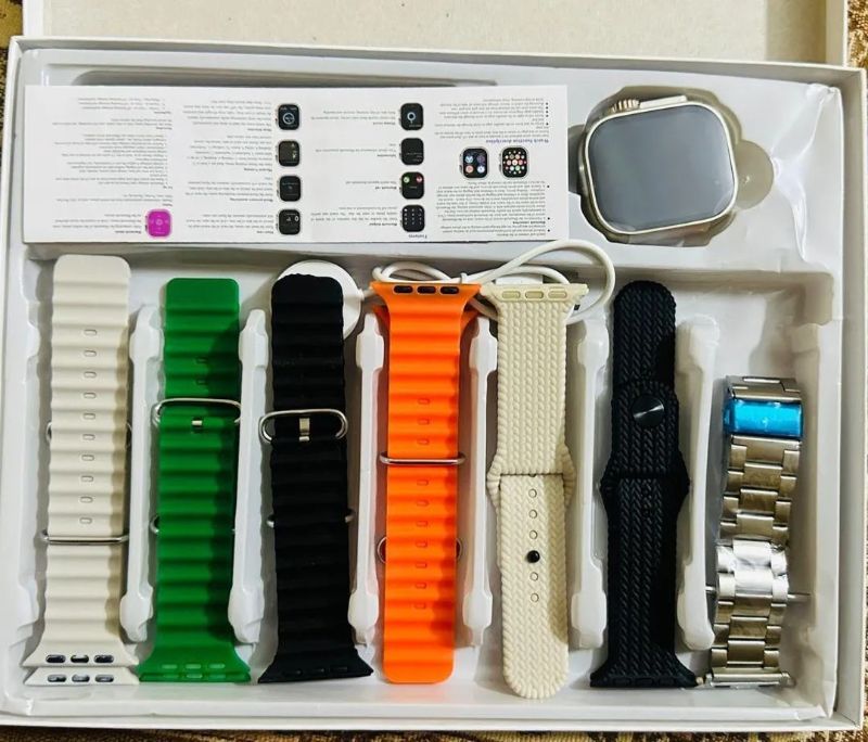 Ultra Smart Watch With 7 Silicone Straps Offering Stylish Variety And Comfortable Wear For Everyday Use