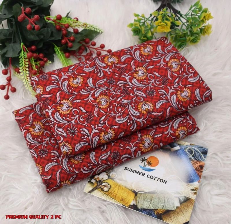 Elegant Printed Polo Catton Unstitched #Article No 10