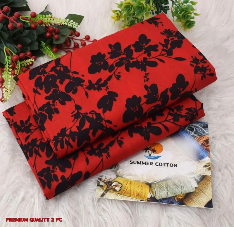 Elegant Printed Polo Catton Unstitched #Article No 25