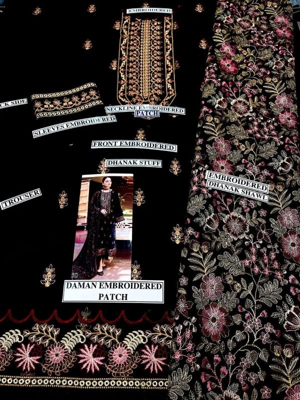 4 PC Embroidered Unstitched Women's Suit #Art 14