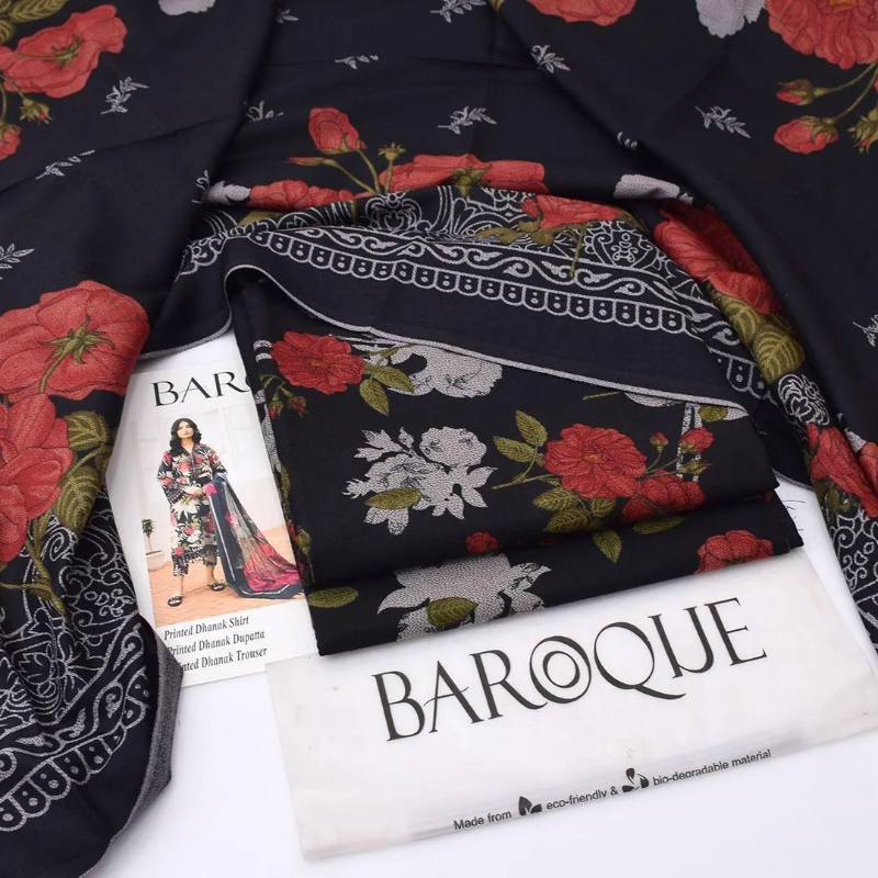 3 Pcs Women's Unstitched Digital Print Suit #Article No 19