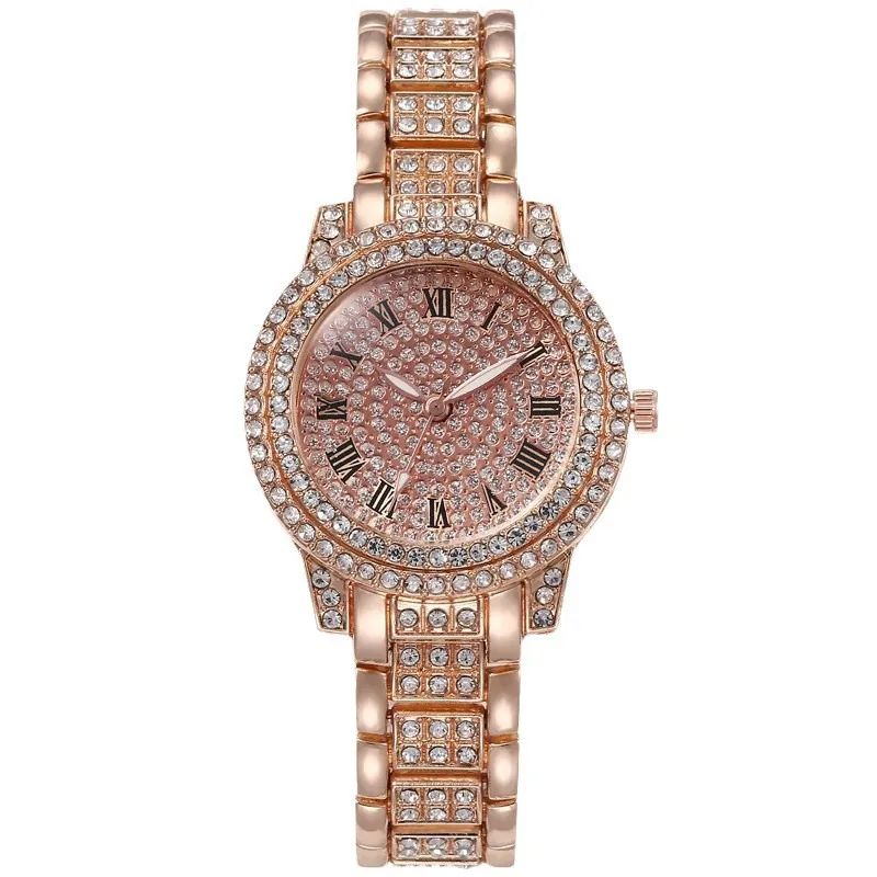 Cross-border foreign trade new full body rhinestone watch women's starry sky steel chain watch fashionable temperament small dial watch women