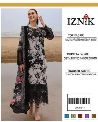 3 Pcs Women's Unstitched Digital Print Suit Design No #36