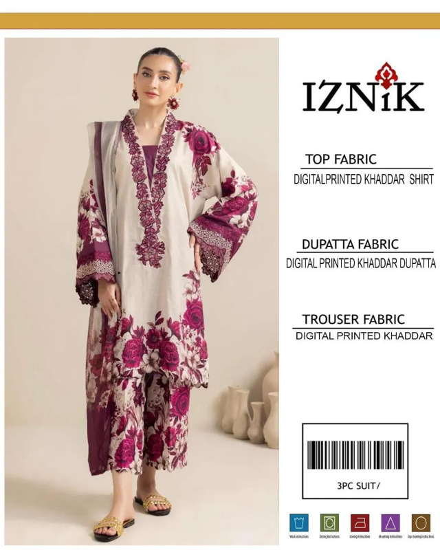 3 Pcs Women's Unstitched Digital Print Suit Design No #37