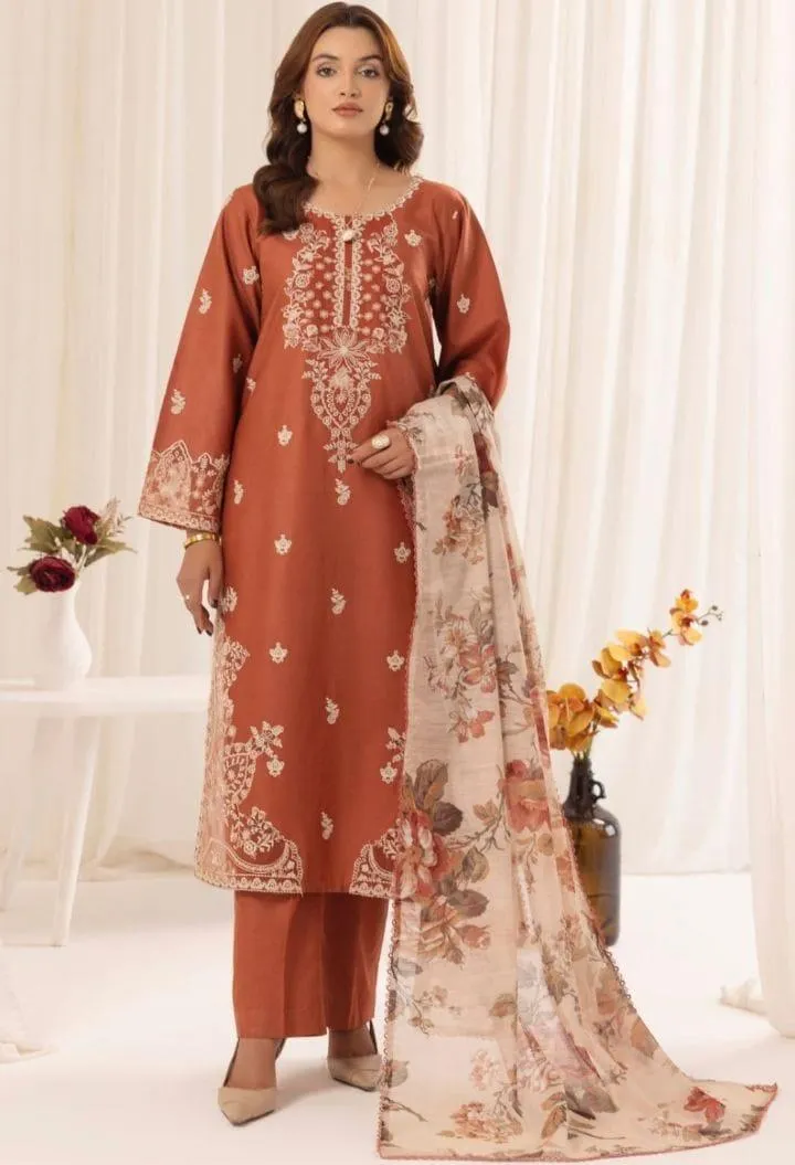 4 PC Embroidered Unstitched Women's Suit #Art 9