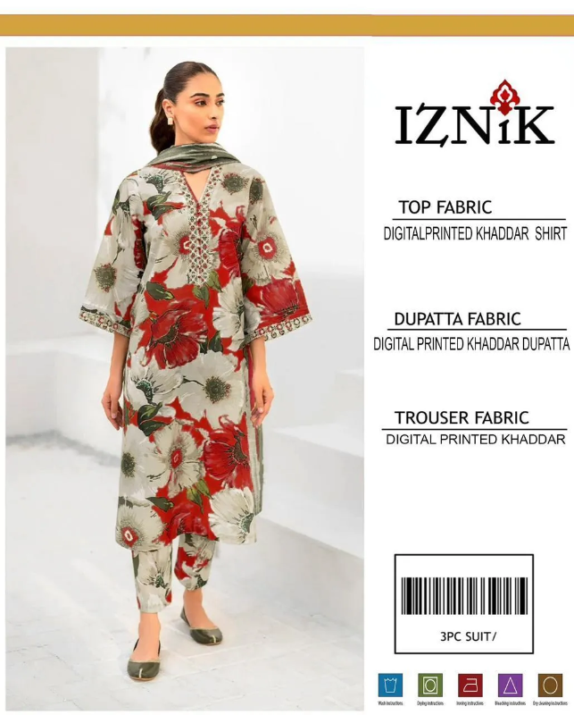 3 Pcs Women's Unstitched Digital Print Suit Design No #32