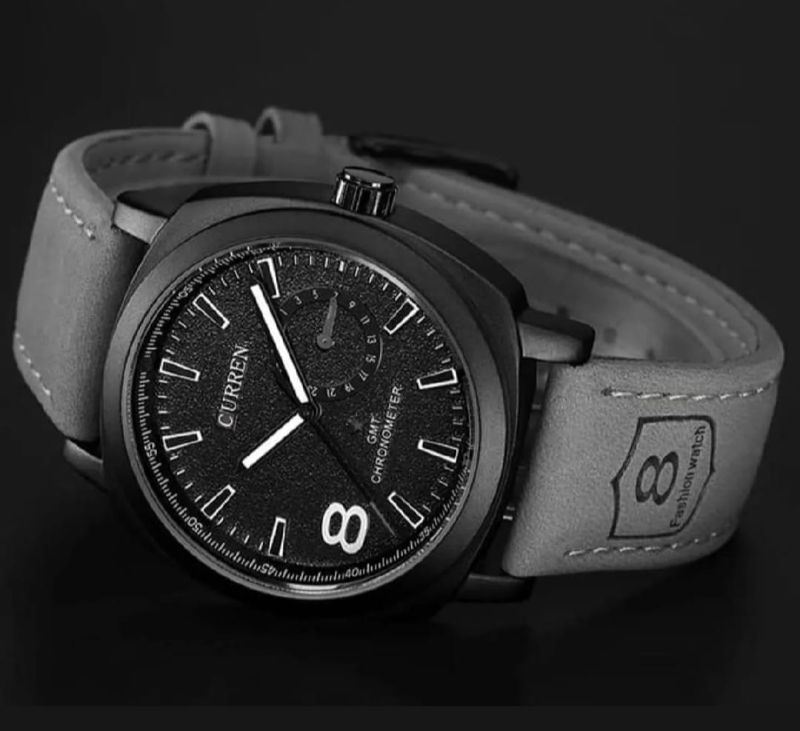 Men's Aviator-Inspired Textured Dial Watch(black)
