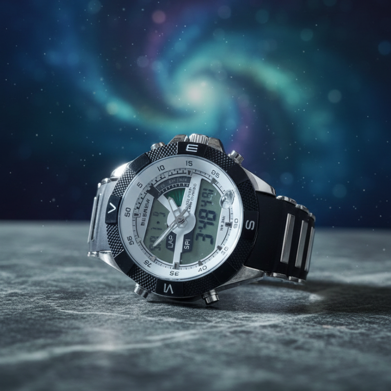 Besnew Men’s Rugged Dual-Time Sport Watch – Analog-Digital Chronograph with Silicone Strap