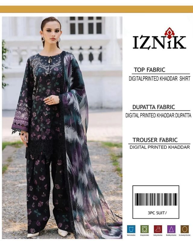 3 Pcs Women's Unstitched Digital Print Suit Design No #15