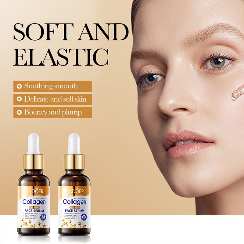 SADOER Collagen Serum Skincare Facial Essence Liquid Firming Moisturizing Soothing Nourishing Face Serum Skin Care - 30 Ml