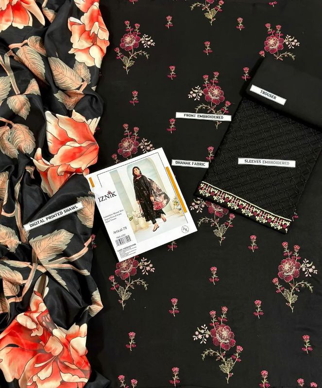 4 PC Embroidered Unstitched Women's Suit #Art 2