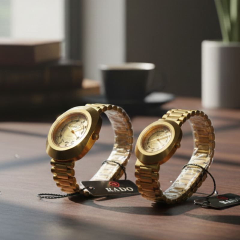 Rado Luxury Couple Watch Set Matching His And Hers Analog Watches Elegant Design