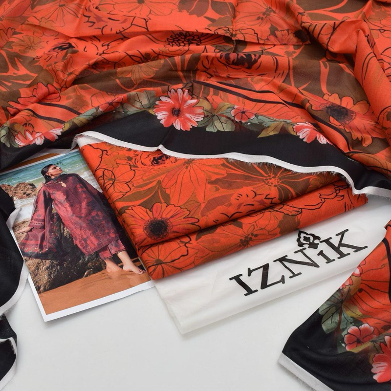 3 Pcs Women's Unstitched Digital Print Suit Design No #08