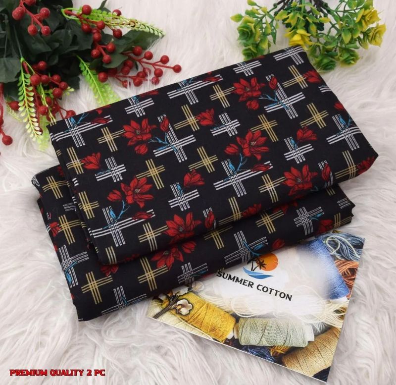 Elegant Printed Polo Catton Unstitched #Article No 6