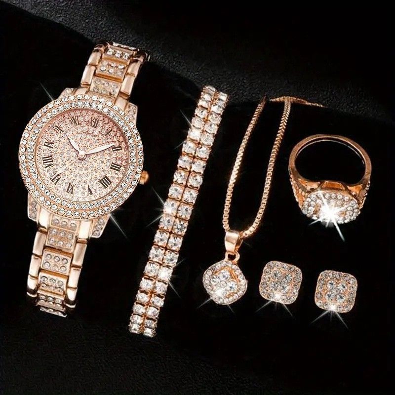 Women's Cornucopia Diamond Watch suit Explosions 5pcs Bracelet Accessories