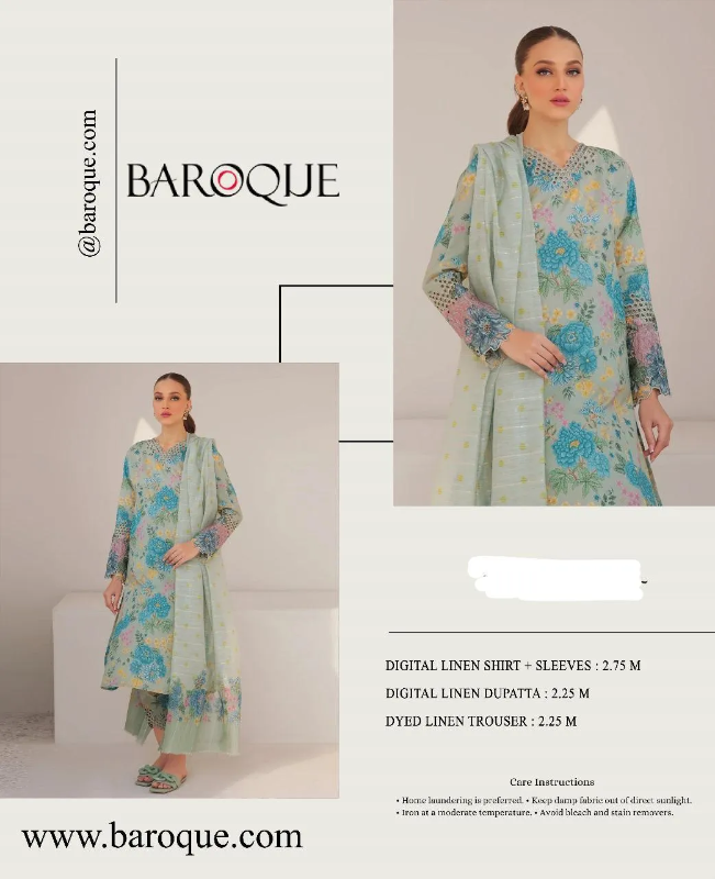 3 Pcs Women's Unstitched Digital Print Suit #Article No 16