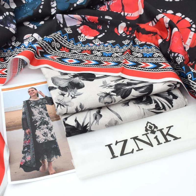 3 Pcs Women's Unstitched Digital Print Suit Design No #36