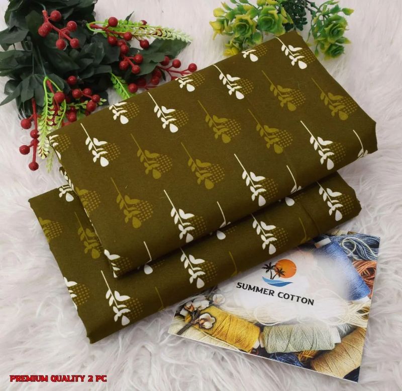 Elegant Printed Polo Catton Unstitched #Article No 34