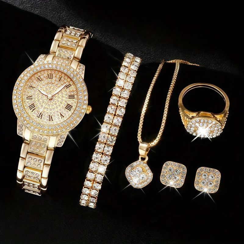 Women's Cornucopia Diamond Watch suit Explosions 5pcs Bracelet Accessories