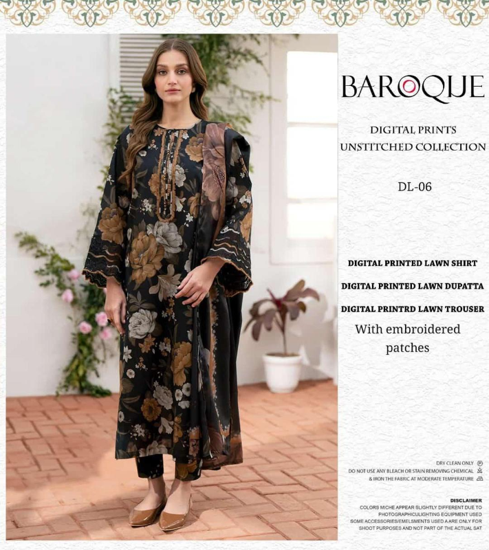 3 Pcs Women's Unstitched Digital Print Suit #Article No 29