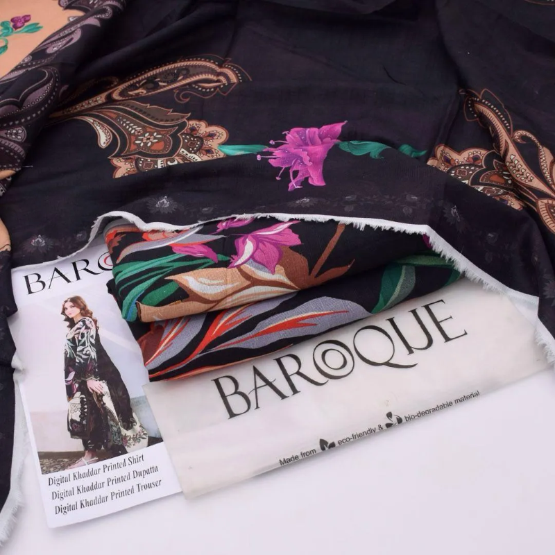 3 Pcs Women's Unstitched Digital Print Suit #Article No 01