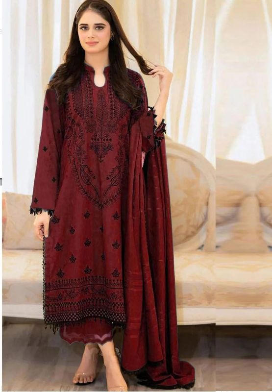 4 PC Embroidered Unstitched Women's Suit