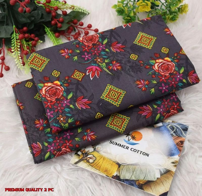 Elegant Printed Polo Catton Unstitched #Article No 18