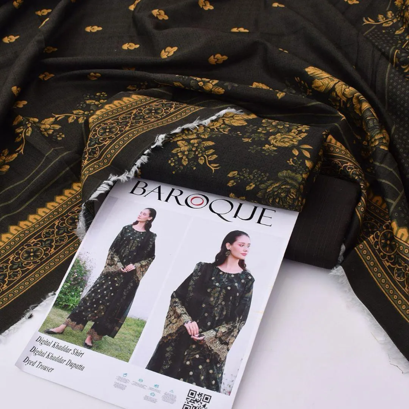 3 Pcs Women's Unstitched Digital Print Suit #Article No 02