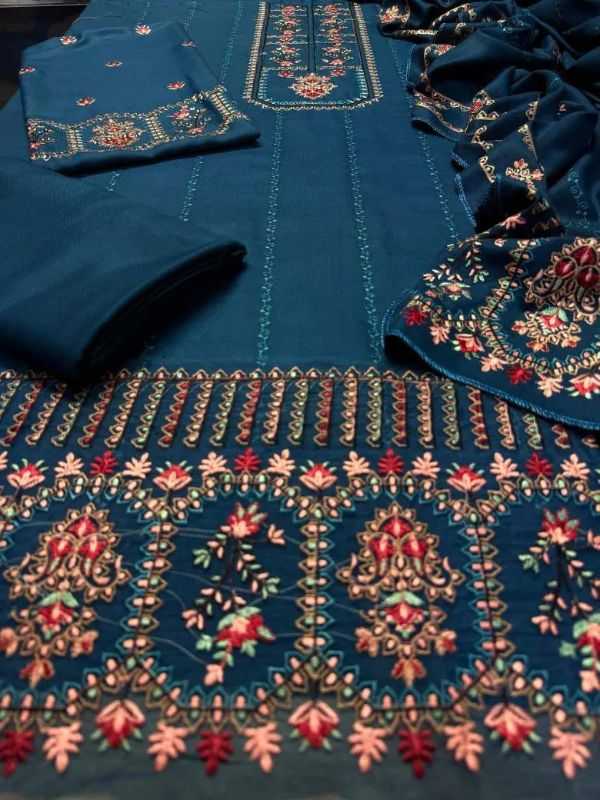 4 PC Embroidered Unstitched Women's Suit #Art 6