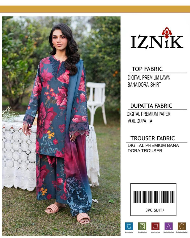 3 Pcs Women's Unstitched Digital Print Suit Design No #09