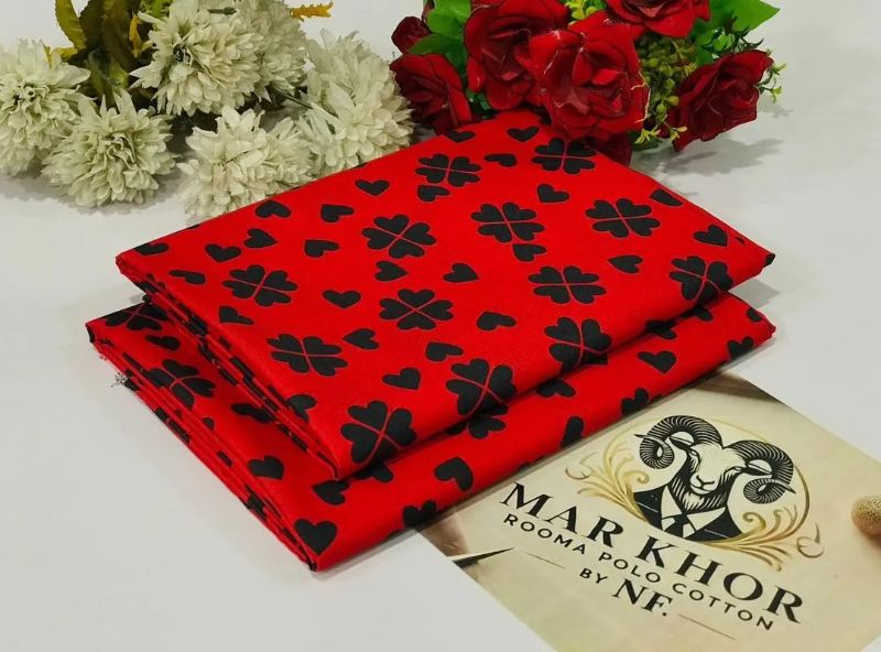 Winter Polo Catton Unstitched Printed Suit #Design No 3