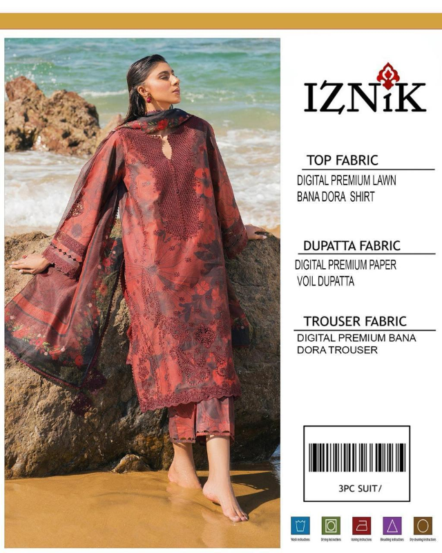 3 Pcs Women's Unstitched Digital Print Suit Design No #08