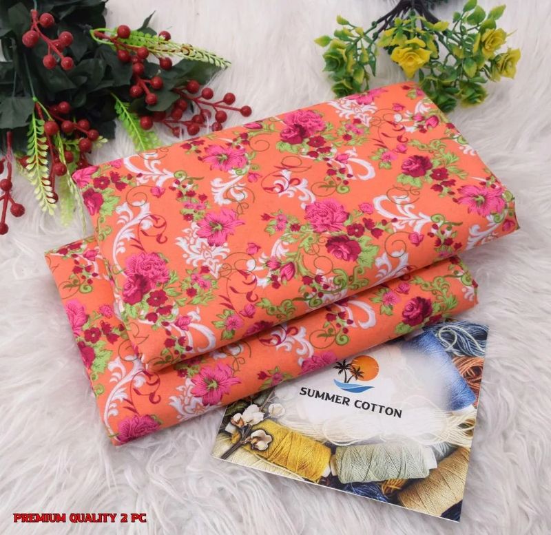 Elegant Printed Polo Catton Unstitched #Article No 9