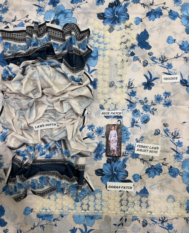 3 Pcs Women's Unstitched Digital Print Suit #Article No 37