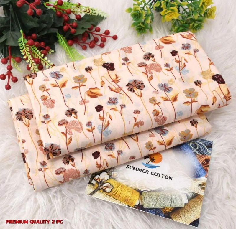 Elegant Printed Polo Catton Unstitched #Article No 36