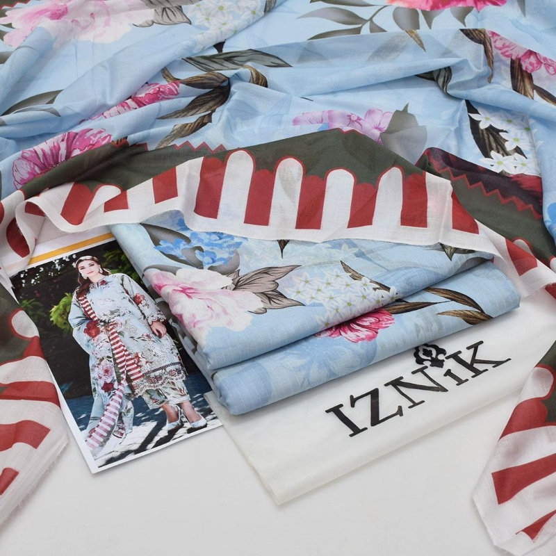 3 Pcs Women's Unstitched Digital Print Suit Design No #14