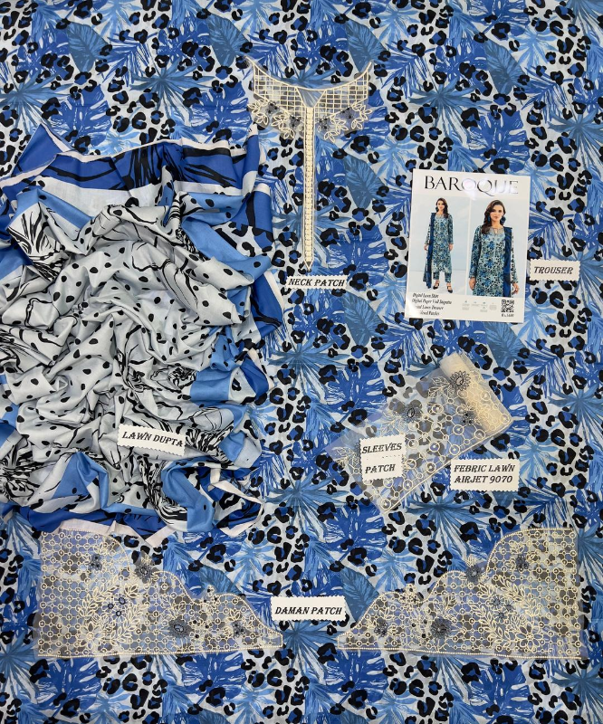 3 Pcs Women's Unstitched Digital Print Suit #Article No 34