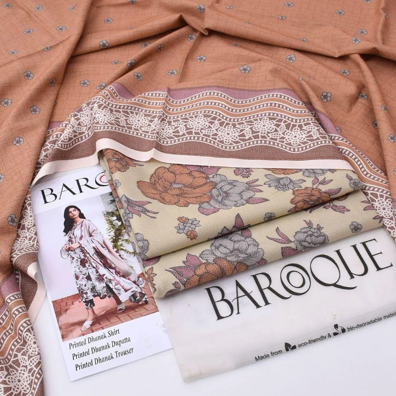 3 Pcs Women's Unstitched Digital Print Suit #Article No 20