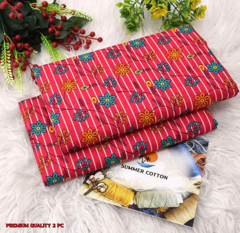 Elegant Printed Polo Catton Unstitched #Article No 5